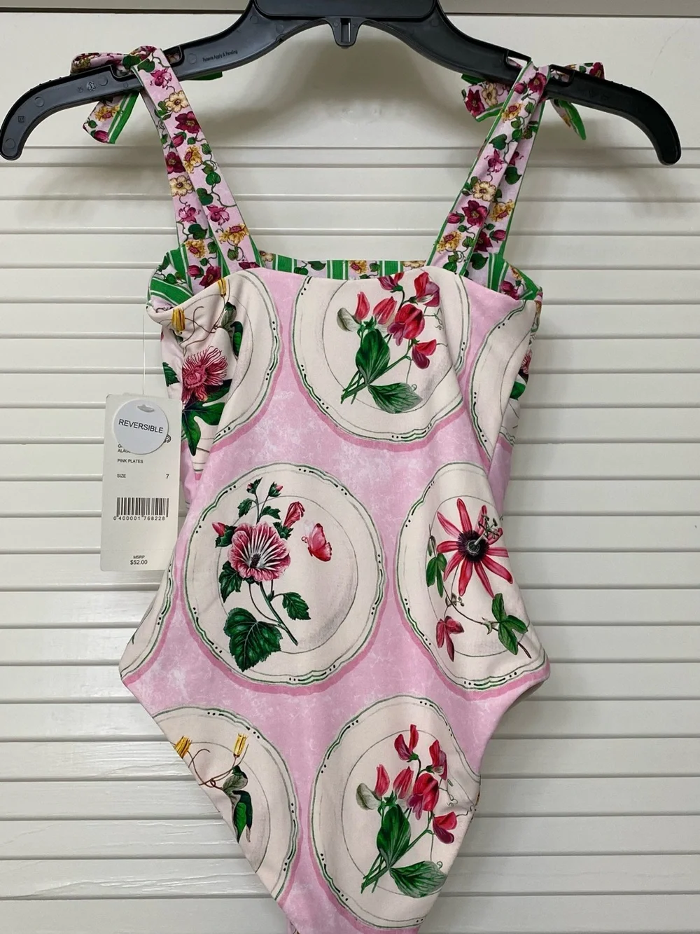 Toddler/Petite Pink Floral Tie-Shoulder One-Piece Swimsuit